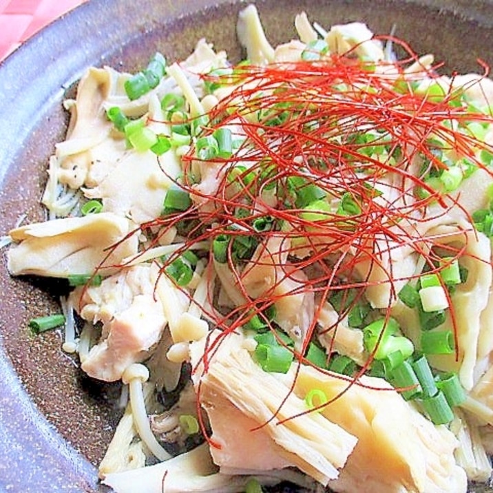 鶏むね肉ときのこのレンジ蒸し